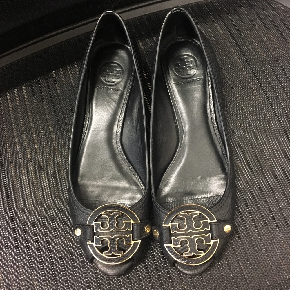 Tory Burch Peep Toe Wedge Flats